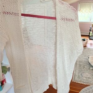 OG GILLY HICKS Lightweight Open-Knit White Women's Cardigan